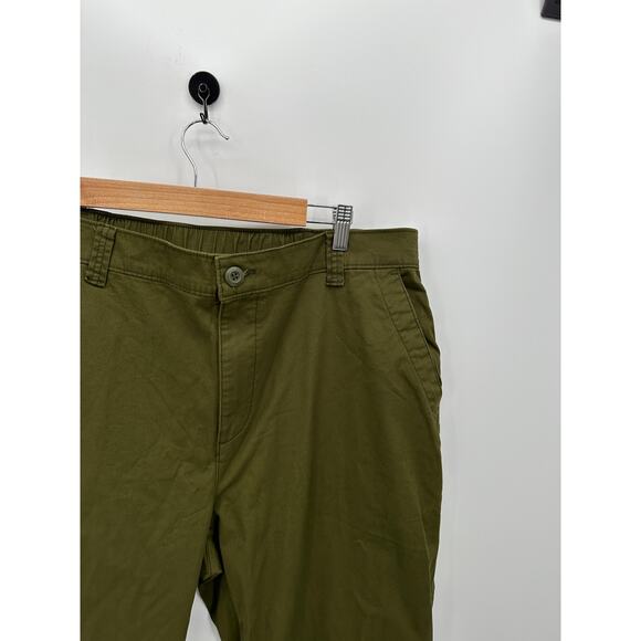 Old Navy High Rise OG Chino Pants Women XL Olive Green Stretch Waist - Picture 5 of 9